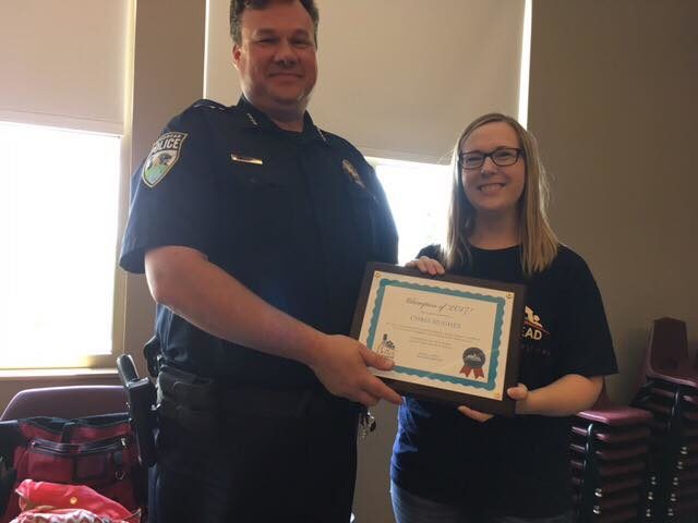 Brodhead Police Department Chief Hughes was awarded Coalition Champion in 2017.